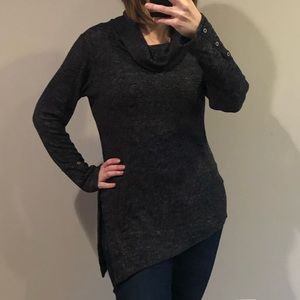 Grey cowl tunic sweater